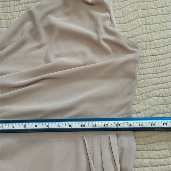 tfnc London NWT Geena Maxi Off Shoulder Long Special Occasions Dress Taupe Sz 12 - Picture 9 of 9